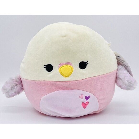 NWT Squishmallows Isadora the Parakeet 8" Plush Stuffed Animal Pink Bird Hearts - Picture 1 of 6